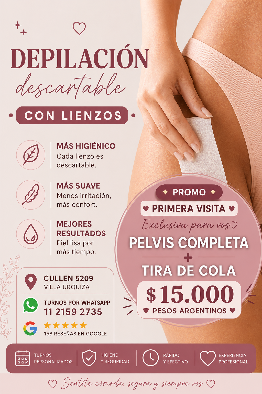 Depilación Descartable con lienzos en Villa Urquiza